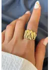 Yeni Sezon Twist Luxe Tasarım Ayarlanabilir Kadın Çelik Yüzük Altın Kararmaz Renk Atmaz