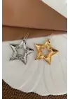 Yıldız Tasarım Metal Halka Çıt Çıt Klipsli Pinterest Toka Altın Kararmaz Renk Atmaz
