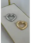 Kalp Tasarım Metal Halka Çıt Çıt Klipsli Pinterest Toka Gümüş Kararmaz Renk Atmaz