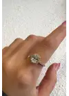 Ovelia Baget Tek Taş Yarım Tur Minimal Taşlı Tasarım Ayarlanabilir Kadın Çelik Yüzük Altın Kararmaz