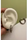 25 Cm Basic Kadın Çelik Küpe Gümüş Kararmaz Renk Atmaz