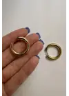 25 Cm Basic Kadın Çelik Küpe Altın Kararmaz Renk Atmaz