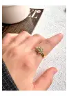 Vintage Güneş Tasarım Ayarlanabilir Kadın Çelik Yüzük Altın Kararmaz Renk Atmaz