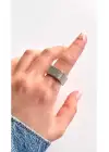 Çoklu Bant Altın Kaplama Ayarlanabilir Geniş Modern Kadın Çelik Yüzük Gümüş Kararmaz Renk Atmaz