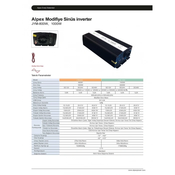 1000 WATT 24 VOLT MODİFİYE SİNÜS İNVERTER