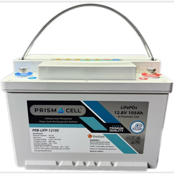 12.8 Volt 105 Amper Lifepo4 akü