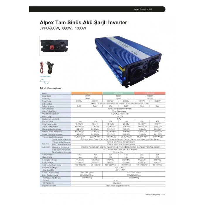 500 Watt 12 Volt Ups (Şebeke Şarjlı) Tam Sinüs İnverter