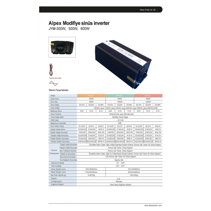 600 WATT 24 VOLT MODİFİYE SİNÜS İNVERTER