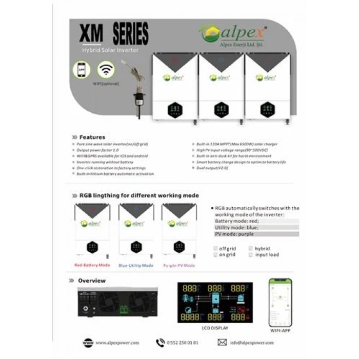On Grid/Off Grid Hybrid İnverter 48 Volt 6200 Watt