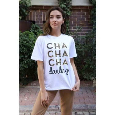 Baskılı Tişört-BEYAZ