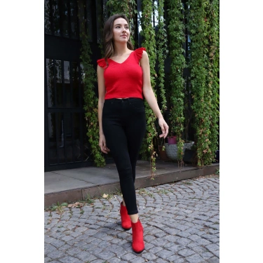 Yüksek Bel Yüksek Bel Skinny Jean Pantolon  Jean Pantolon - SİYAH