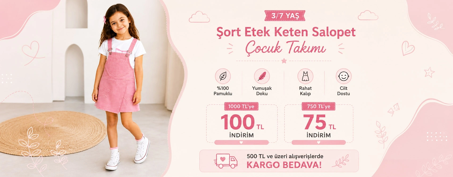 Şort Etek Keten Salopet