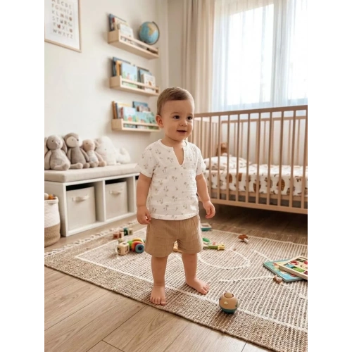 1/4 Yaş Müslin Kumaş Bebek Takımı