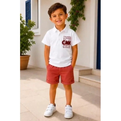 2/10 Yaş Keten Tişört Denim Şort Çocuk Takımı