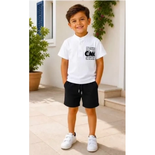 2/10 Yaş Keten Tişört Denim Şort Çocuk Takımı