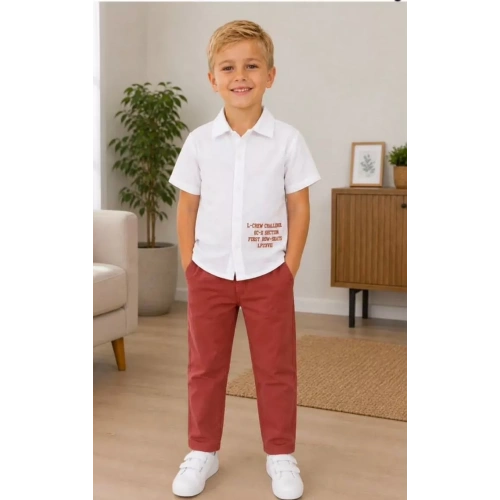 2/10 Yaş Müslin Gömlek Denim Pantolon Çocuk Takımı