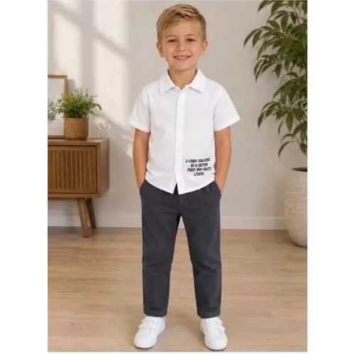 2/10 Yaş Müslin Gömlek Denim Pantolon Çocuk Takımı