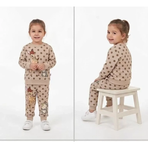 2-3-4-5 Yaş Ceylan Baskılı Penye Çocuk Takımı