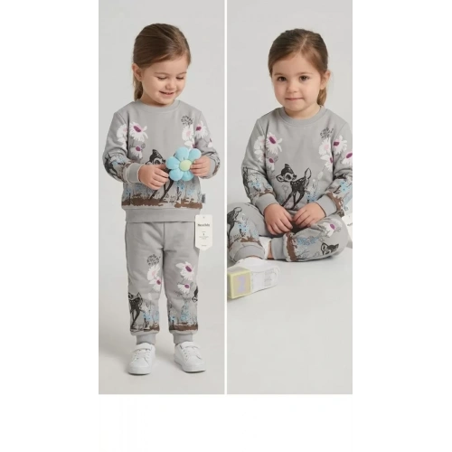 2-3-4-5 Yaş Ceylan Baskılı Penye Çocuk Takımı