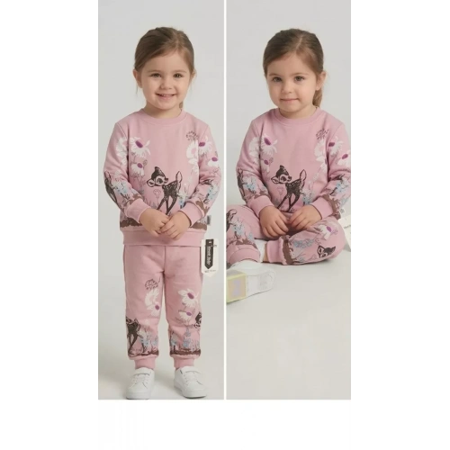 2-3-4-5 Yaş Ceylan Baskılı Penye Çocuk Takımı