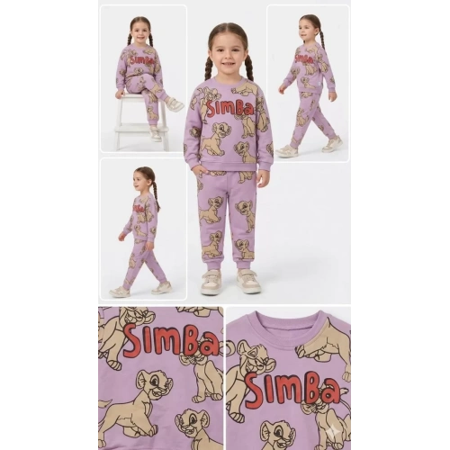 2-5 Yaş Aslan Baskılı Penye Çocuk Takımı