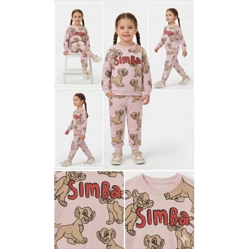 2-5 Yaş Aslan Baskılı Penye Çocuk Takımı