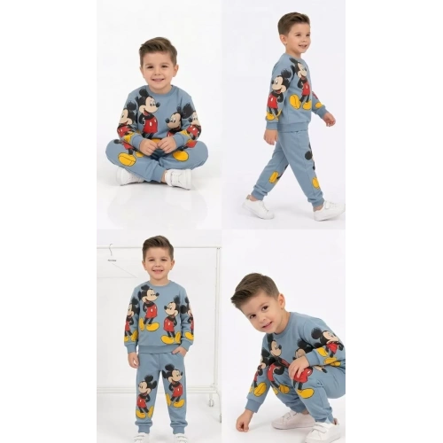 2-5 Yaş Fare Baskılı Penye Çocuk Takımı