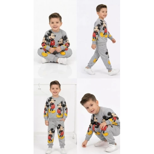 2-5 Yaş Fare Baskılı Penye Çocuk Takımı