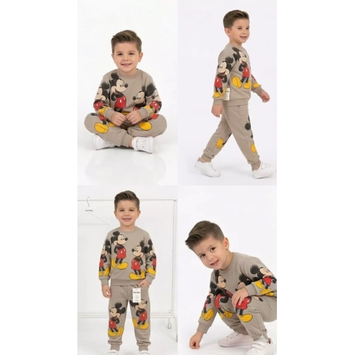2-5 Yaş Fare Baskılı Penye Çocuk Takımı