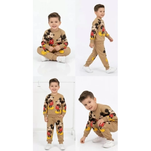 2-5 Yaş Fare Baskılı Penye Çocuk Takımı