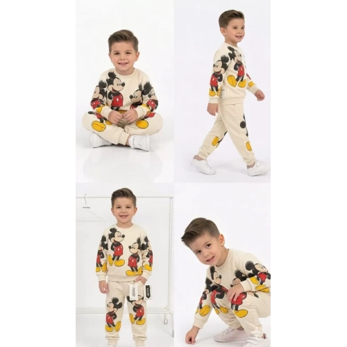 2-5 Yaş Fare Baskılı Penye Çocuk Takımı