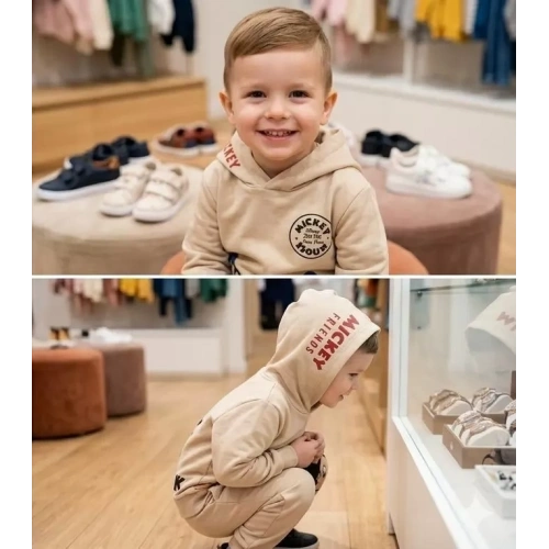 2-5 Yaş Kapşonlu Sırt Baskılı Çocuk Takımı