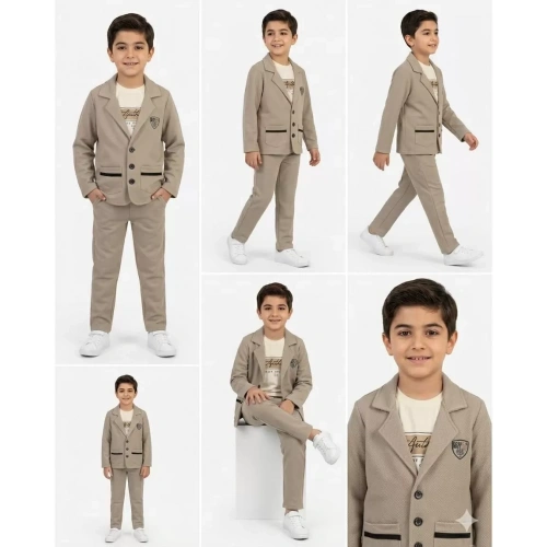 2-9 Yaş Jagger Kumaş 3 Parça Çocuk Takımı