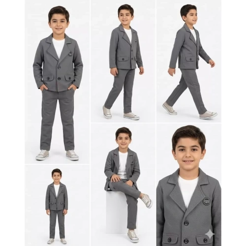 2-9 Yaş Jagger Kumaş 3 Parça Çocuk Takımı