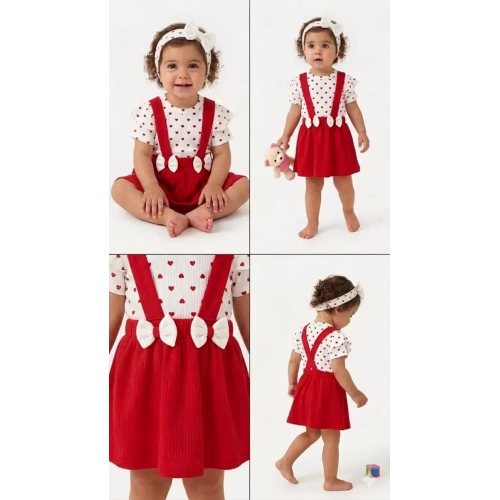 3-12 Ay Çıtçıtlı Badyli Salopet Bebek Takımı