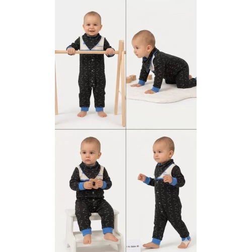 3/12 Ay Fularlı Bebek Tulumu