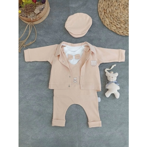 3-6 6-9 9-12 Ay Oyuncaklı Altınbaşak 5li Kız Erkek Bebek Takımı Buğday