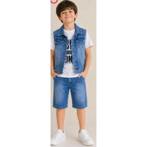 5/12 Yaş Kot(denim) Kumaş Tişörtlü Çocuk Takımı