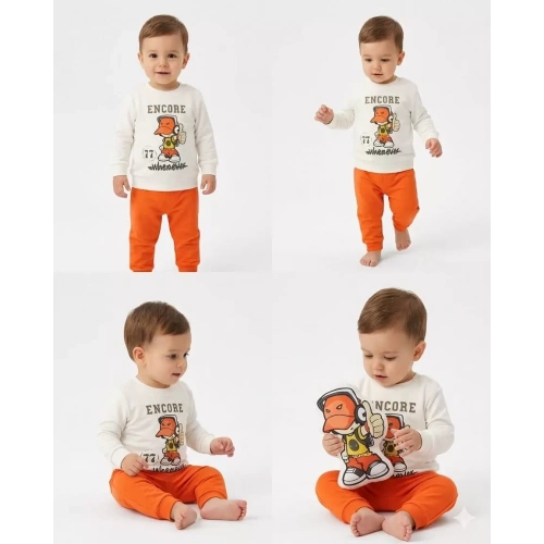 6/24 Ay Baskılı Basic Bebek Takımı