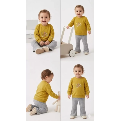 6/24 Ay İspanyol Paça Penye Bebek Takımı