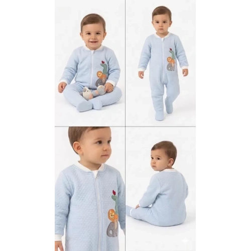 6/48 Ay Kapitoneli Nakışlı Bebek Uyku Tulumu