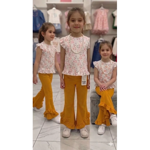 6-7-8 Yaş Kolyeli Full Likra Çocuk Takımı