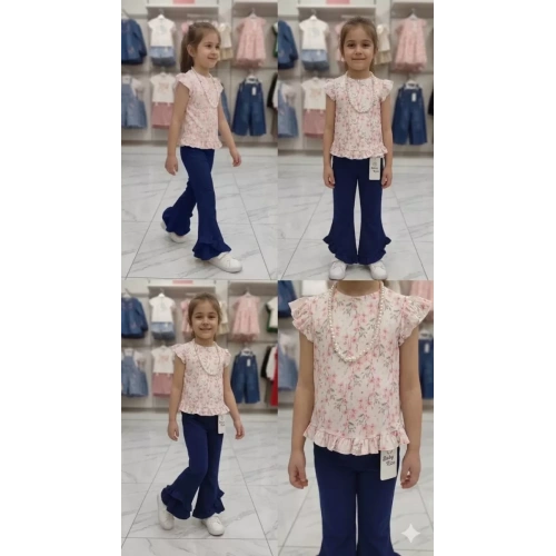 6-7-8 Yaş Kolyeli Full Likra Çocuk Takımı