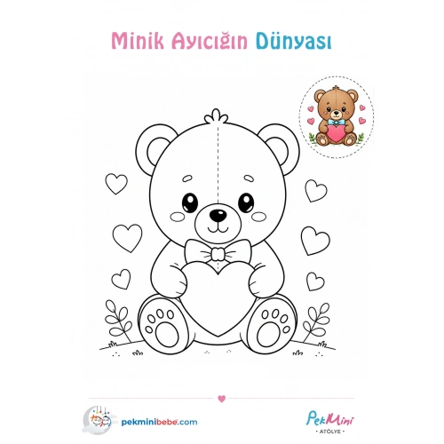 Sevimli Ayıcık Boyama Sayfası | Ücretsiz PDF