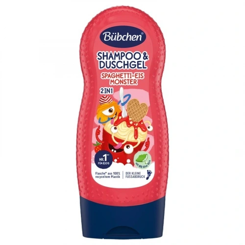 Bübchen Çocuk Şampuan&Duş Jeli 2 in 1 Spaghetti-Eis Monster 230 ml
