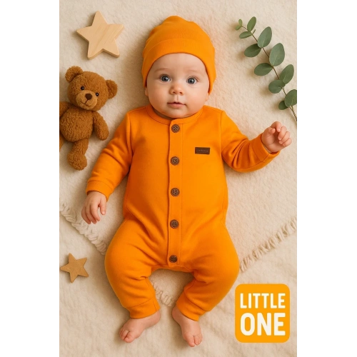 Düğmeli Önden Açık İnterlok Tulum