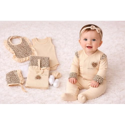 Leopar Desenli 8li Yeni Doğan Seti