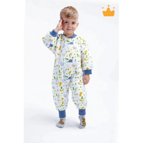 Mavi Dinozor Desenli Çocuk Uyku Tulumu