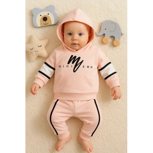 Mini Zeo Desenli Pamuklu 2li Erkek Bebek Takımı