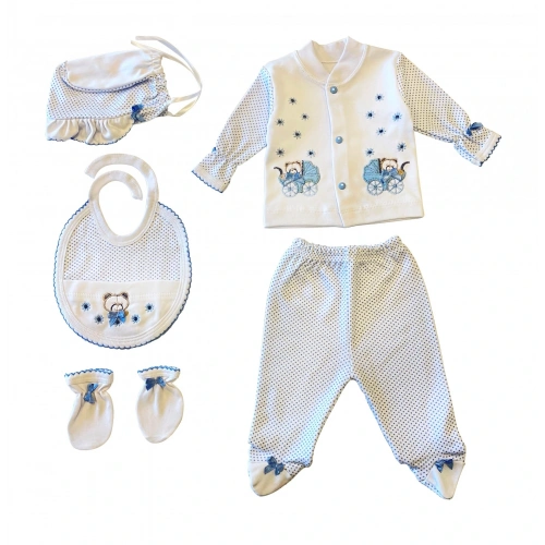 Sema Baby 5li Premature Puanlı Set - Açık Mavi 8682476853155